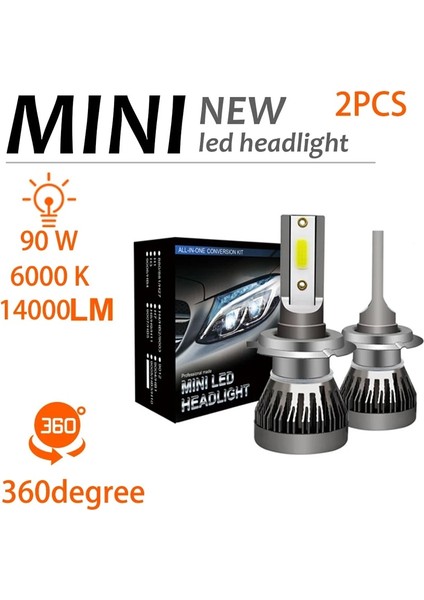 H4 Stili 6000K Soğuk Beyaz Ar Işıklar Mını LED H7 H LED H4 Far Dönüşüm Kiti 90W Lm Cob H7 LED Ampuller H11 LED Lamk (Yurt Dışından)