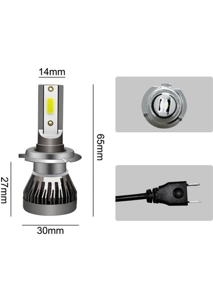 H4 Stili 6000K Soğuk Beyaz Ar Işıklar Mını LED H7 H LED H4 Far Dönüşüm Kiti 90W Lm Cob H7 LED Ampuller H11 LED Lamk (Yurt Dışından)