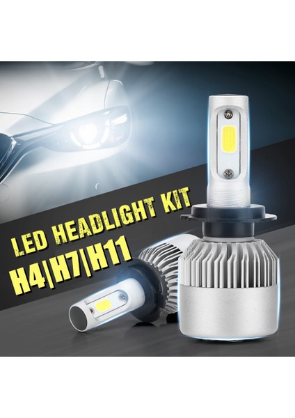 1 Adet Tarzı H4 H4 LED H7 LED H11 LED Far Ampulü Cob Araba LED Far Ampulleri Hilo Işın Lm 6000K Otomatik Kafa Lambası 12V Araba Için LED Işıklar (Yurt Dışından)