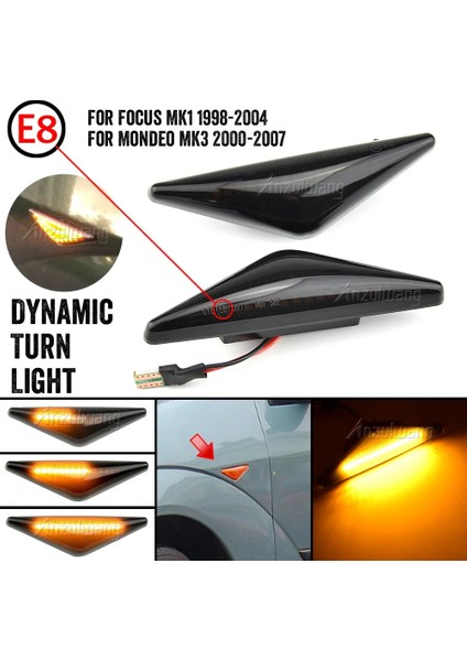 Kristal Beyazı Akan Yan Tekrarlayıcı Işık LED Dinamik Yan Işaretleyici Dönüş Sinyali Işıkları Gösterge Flaşör Lambası Ford Mondeo 3 Mk3 Odak 1 Mk1 (Yurt Dışından) indirimleri