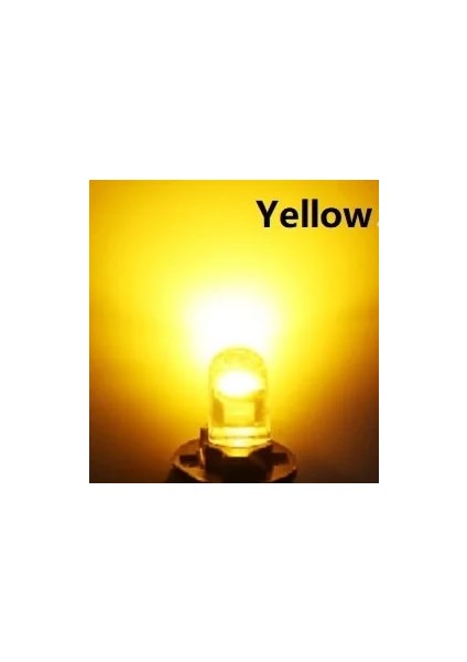 2 Parça Tarzı Sarı x W5W T10 LED Lamba Araba Ampul Epoksi Reçine Cob 12V 6000K 7 Renk Kama Plaka Lambası Dome Göstergesi Okuma Işığı Beyaz (Yurt Dışından)