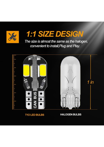 10X LED W5W Canbus V Beyaz Araba Iç Işık Park Lambası Ampul Renault Duster Megane 2 3 Logan Clio Fluence Captur (Yurt Dışından)