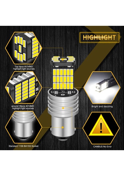 Beyaz 2x Araba LED Ters Işık Baw Ampul Canbus Oto Lamba Hata Ücretsiz Dc 12 V 6000 K Vw Passat B5 B6 Golf 4 Için (Yurt Dışından)