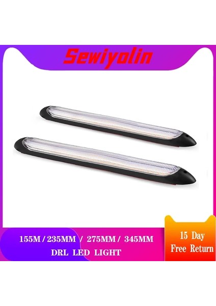 155 mm Tarzı Beyaz Sarı Araba Aksesuarları 12V Esnek Drl LED Şerit Dönüş Sinyali Lambası Sarı Otomatik Akan Lada Far Için Gündüz Çalışan Işık (Yurt Dışından) modelleri