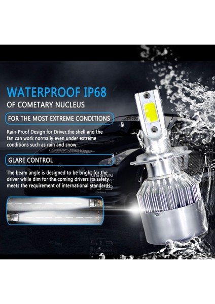 H3 Stili 3000K Altın 2x H7 LED H11 H4 Hilo H1 H3 H8 Hb1 Hb3 Hb4 Hb5 Hır2 H13 H Araba Far Ampülük 6000K 8000K Cob Araba Işıkları (Yurt Dışından) indirimleri