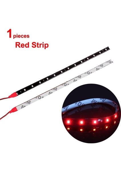 Kırmızı Araba LED Şerit Şekillendirme Dekoratif Ortam Işığı 30CM 15 Smd Lamba Su Geçirmez LED Esnek Atmosfer Işığı Beyaz Kırmızı Sarı Mavi (Yurt Dışından)