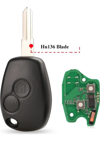 HU136 Anahtar Stili ID46 PCF7947 Çip Jingyuqin 2btn Uzaktan Anahtar Renault Duster Modus Clio 3 Twingo Dacıa Logan Sandero Kangmhz PCFFF7952E Çip (Yurt Dışından)