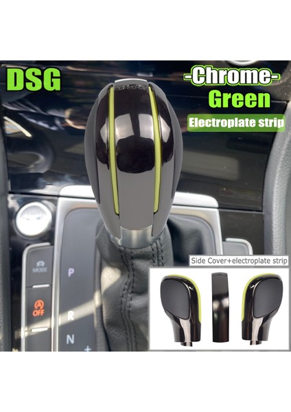 Krom Gri-Yeşil 1 Otomatik Vites Topuzu Kolu Vites El Topu Vw Golf 6 7 R Gtı Passat B7 B8 cc R20 Jetta Mk6 Glı Chromematt Gümüş Dsg Logo (Yurt Dışından)