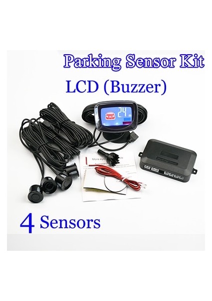 Altın Tarzı Zil Lcd'si 4 Sensörler LED Ekran LCD Ekran Buzzer Araba Park Sensörü Kiti Ters Yedekleme Otopark Radar Monitörü (Yurt Dışından)
