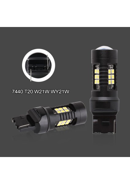 Beyaz Stil NO.7440 Beden Lm T20 W21W LED LED WY21W LED Ampul T W Araba Fren Ters Işık 12V Lamba Dönüş Sinyali (Yurt Dışından)