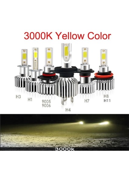 H4 Hi-Lo Stili 3000K W Lm Araba LED Far Ampülleri H Hb Hb3 H4 H7 H8 H9 H1 Uzun Far Ampul Sis Lambası Için Mini Far Kiti (Yurt Dışından)