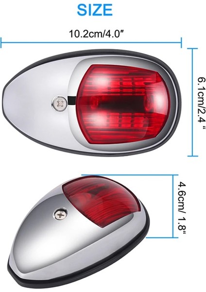 Beyaz 1 x Set Tekne Işık LED 12V 24V Navigasyon Işığı Su Geçirmez Kırmızı Yeşil Deniz Işık Yat Yelken Sinyal Lambası (Yurt Dışından) fırsatları