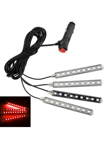 Mavi Araba Iç LED Dekoratif Işık Çubuğu Ortam Ayak Lambası Çakmak ile Atmosfer Işıkları Arka Işık 12V Oto Aksesuar (Yurt Dışından)