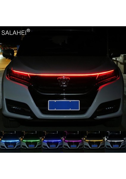 1.5m Tarzı Pembe Araba LED Kaput Işık Şeridi Renkli Su Geçirmez Esnek Oto Dekoratif Atmosfer Lambası Gündüz Çalışan Aydınlatma 12V Evrensel (Yurt Dışından) fiyatları