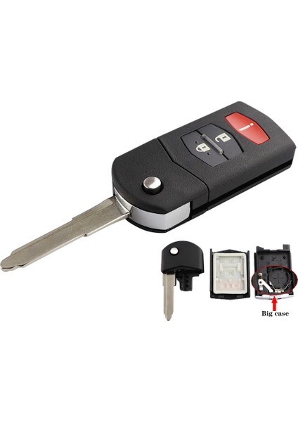 3bt Kırmızı Büyük Set Stili Yıqıxın Düğmeler Uzaktan Anahtar Kutu Fob Kabuk Flip Katlanır Mazda X5 Cx5 Cx7 Cx9 Rx8 ile Kesilmemiş Bıçak Anahtar Kafa (Yurt Dışından)