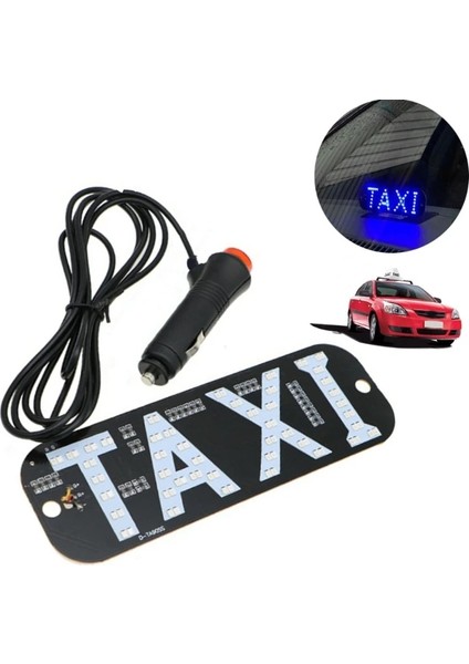 Mavi Stil Taksi Uber Göstergesi Işaret Işığı Parlak Led'li Ön Cam Logo Lambası Ampul Işareti Sembol Işaretleyici Çalışıyor Çalışma (Yurt Dışından)