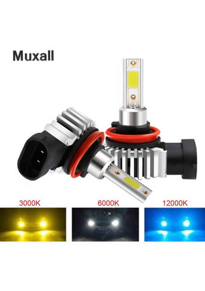 Xiyu Shop H11 Stili 6000K 2 Adet H7 LED Turbo Araba Far H1 H4 H Hb Hb H7 Lamba Ampul Lm 6000K Mze Araba Far Sis Lambası (Yurt Dışından)