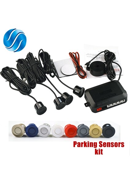 Siyah Sınovcle Araba Park Sensörü Kiti Buzzer Matkap Deliği ile 4 Sensörler Ters Radar Sesli Uyarı Gösterge Sistemi 8 Renk Testere (Yurt Dışından)