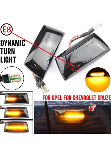 Kristal Beyazı Opel Insignia Astra H Corsa D Zafira B Chevrolet Cruze LED Dinamik Yan Işaretleyici Dönüş Sinyali Işığı Sıralı Flaşör Lambası (Yurt Dışından) fiyatları