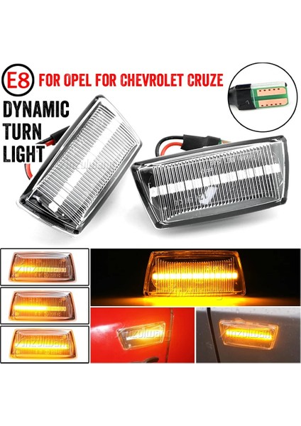 Kristal Beyazı Opel Insignia Astra H Corsa D Zafira B Chevrolet Cruze LED Dinamik Yan Işaretleyici Dönüş Sinyali Işığı Sıralı Flaşör Lambası (Yurt Dışından) fırsatları