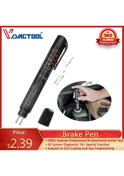 Beyaz Stil Evrensel Fren Yağı Test Cihazı Doğru Yağ Si Teşhis Araçları LED Göstergesi Sıvı Test Kalemi Otomotiv Fren Yağı Test Cihazı (Yurt Dışından) fiyatları