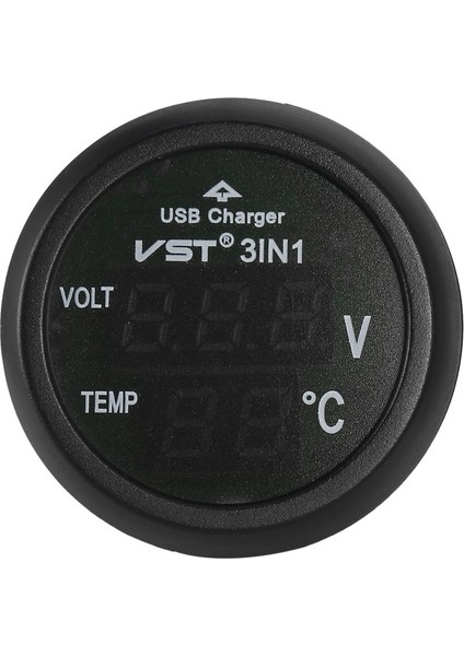Mavi Stil Dijital LED Araç Çakmak Voltmetre Termometre Araba Kamyon USB Şarj Cihazı Sıcaklık Ölçer Voltmetre (Yurt Dışından) fiyatları