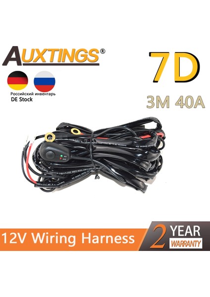 12V Tek Kurşun Stili Auxting Araba LED Işık Çubuğu Tel 3m 12V 40A Kablo Demeti Röle Tezgah Kablo Kiti Sigorta Otomatik Sürüş Offroad LED Çalışma Lambası (Yurt Dışından) fiyatları