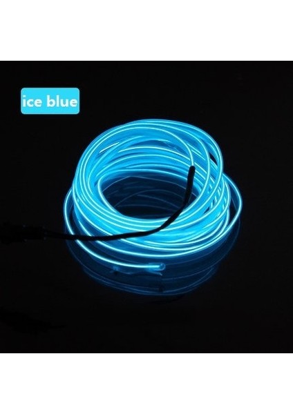 3m Tarzı Buz Mavisi Otomobil Atmosfer Lambası Araba Iç Aydınlatma LED Şerit Dekorasyon Çelenk Tel Halat Tüp Hattı Esnek Neon Işık USB Sürücü (Yurt Dışından)
