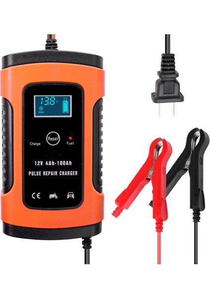 12V 5A Abd Fiş Tarzı 12V 5A Tam Otomatik Araba Akü Şarj Cihazı Güç Darbe Onarım Şarj Cihazları Islak Kuru Kurşun Asit Akü Şarj Cihazları Dijital LCD Ekran (Yurt Dışından)