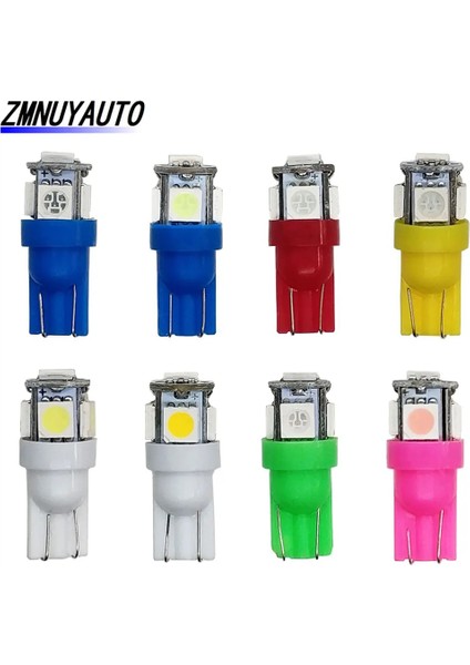 Sıcak Beyaz T10 LED W5W Smd LED Araba Iç Işık Plaka Ampul Dönüş Lambaları 5W5 T10 Beyaz Kırmızı Sarı Yeşil Pembe Mavi 12V (Yurt Dışından)