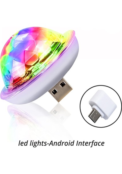 Android ile USB Dj Lamba LED Bar Gece Lambası LED Rgb Disko Işıkları Sahne Aydınlatma Projektör Karşılama Işığı Mikro Kristal Top Ses Parti Işığı (Yurt Dışından)