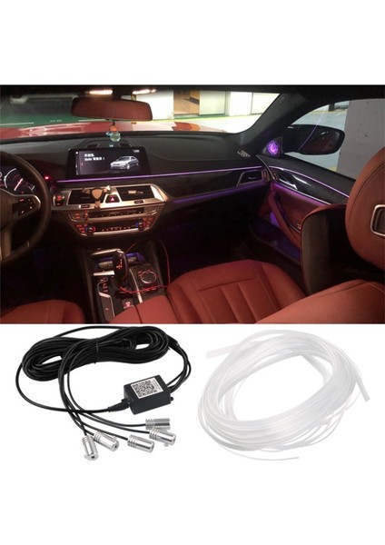 6m Uzaktan Kumanda Araba Ortam Işığı LED Ayak Lambası Araba Atmosfer Işıkları LED Şerit Rgb Renkli Çoklu Modlar Otomotiv Iç Dekoratif Işıklar (Yurt Dışından)