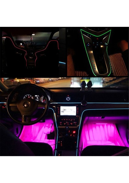6m Uzaktan Kumanda Araba Ortam Işığı LED Ayak Lambası Araba Atmosfer Işıkları LED Şerit Rgb Renkli Çoklu Modlar Otomotiv Iç Dekoratif Işıklar (Yurt Dışından)