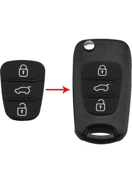 Mektup Stili ile 3 Düğme Uzaktan Anahtarlık Kılıf Silikon Ped Değiştirme Hyundai I10 I20 I30 IX35 Için Kia K2 K5 Rio Sportage Flip Key (Yurt Dışından)