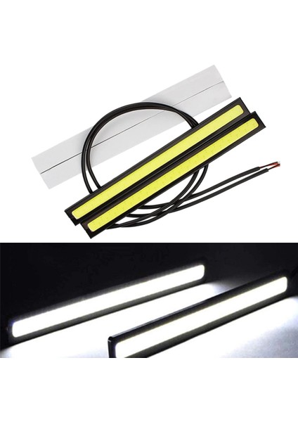 6000-8000K Tarzı Pembe 2x 17CM Cob Drl LED Gündüz Çalışan Işık LED Şerit Işık Dış Atmosfer Lambası Araba Sis Ampul Su Geçirmez Beyaz Kırmızı Sarı 12V (Yurt Dışından) fiyatları