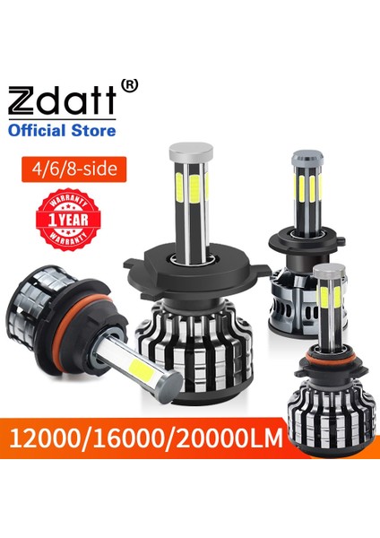 H3 Stili 4 Taraf Hot Sides H11 LED H7 LED Lm H1 H8 Hb Hb4 H3 H4 LED Far Ampülleri Canbuk 360 Derece 12V Araba Sis Farları (Yurt Dışından) fırsatları