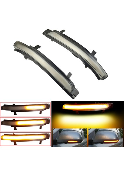 Beyaz Skoda Octavia Superb Için Dinamik LED Dönüş Sinyali Flaşör Ayna Flaşör Işık Sıralı Lamba (Yurt Dışından)