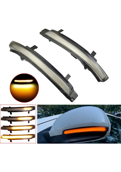 Beyaz Skoda Octavia Superb Için Dinamik LED Dönüş Sinyali Flaşör Ayna Flaşör Işık Sıralı Lamba (Yurt Dışından) fiyatları