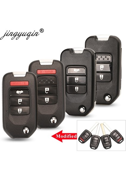 4 Düğme Jingyuqin Modifiye Çevirme Uzaktan Anahtar Kabuk Honda Fıt Xrv Vezel Cıty Jazz Cıvıc Hrv Düğmeleri Katlanır Anahtar Kutu Fob Yükseltme (Yurt Dışından) fiyatları