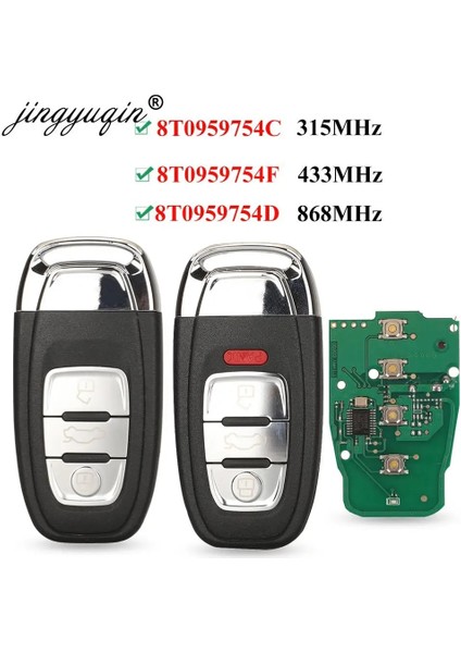 Sadece Bir Tahta Stili 868MHZ Jingyuqin Akıllı Uzaktan Anahtar Yarı Keylebtn 315MHZMHZMHZ 8tc Audi Q5 A4L A5 A6 A7 A8 Rs4 R (Yurt Dışından)