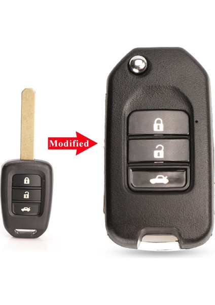 3 Düğme Gövde Jingyuqin Modifiye Çevirme Uzaktan Anahtar Kabuk Honda Fıt Xrv Vezel Cıty Jazz Cıvıc Hrv Düğmeleri Katlanır Anahtar Kutu Fob Yükseltme (Yurt Dışından)