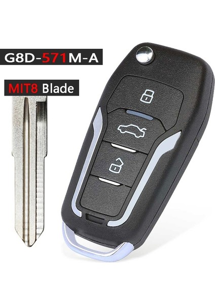 G8D-571M-A Mıt8 Stili Keyecu 433MHZ ID46 Mitsubajero, Lancer ve Outlander Için Yükseltilmiş Flip 2 Düğmeli Uzaktan Anahtarlık Sol MIT11R Sağ Bıçak (Yurt Dışından)