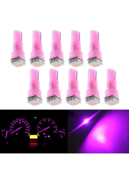 Pembe T5 LED Işıklar W1.2W W3W LED Araba Iç Işık Oto Yan Kama Pano Göstergesi Gösterge Lambası Ampul LED Süper Parlak (Yurt Dışından)