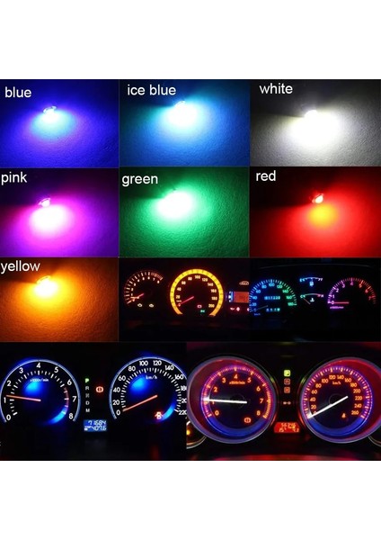 Mavi T5 LED Ampul Pano Gösterge Lambaları 1smd W1.2W W3W Araba LED Iç Kama Isınma Göstergesi Kama Enstrüman Sarı Mavi (Yurt Dışından)