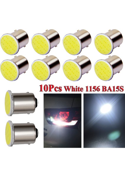 Beyaz Üst Parlak Araba P21W BA15S LED Cob Dönüş Sinyali Ampul Otomatik Ters Park Fren Lambası 12V Kama Sinyali Yan Lamba (Yurt Dışından) fırsatları