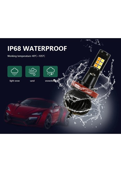 H9 Stili Pembe Otomatik Ön Sis Ampulleri Çift Renkli 55W H11 H3 H Hb Hb H27 LED Işıklar Beyaz Sarı Mavi Kırmızı Pembe (Yurt Dışından) fırsatları