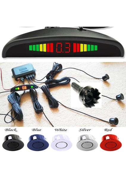 Kırmızı 4 Sensör Buzzer Araba Park Sensörü Kiti Ters Yedekleme Radar Sesli Uyarı Göstergesi Prob Sistemi 12V Parktronic (Yurt Dışından) modelleri