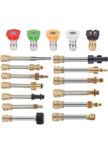 S10 Stili Araba Basınçlı Yıkama Uzatma Çubuğu Lance Kiti " Karcher Interskol Lavor Parkside Makine Nozul Adaptörleri Için Hızlı Bağlantı (Yurt Dışından)
