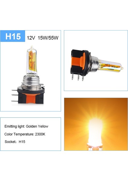 CD538-1 H15 Süper Beyaz 6000K Sis Halojen Ampul 55W 5000K Araba Kafa Lambası Açık Altın Sarısı Araba Styling Işık Kaynağı Park 2300K (Yurt Dışından)