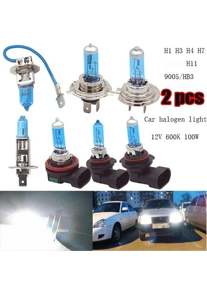 H3 2 Adet H1 H3 H4 H7 H11 Hbw 6000K Süper Parlak Beyaz Araba Işık Halojen Lamba Ampulü Araba Styling Far Sis Farları (Yurt Dışından)